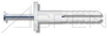 (1000 pcs) 1/4' X 1', Hammer Drive Anchors, Round Head, Nylon Body/Steel Pin