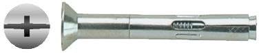 (50) 3/8 X 6 Sleeve Anchors Combo Drive Flat Head Zinc Plated