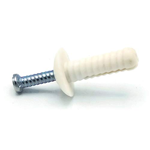 Nylon Hammer Drive Pin Nail in Masonry Concrete Anchors Zinc Nail 1/4' x 1-1/2' Qty 250