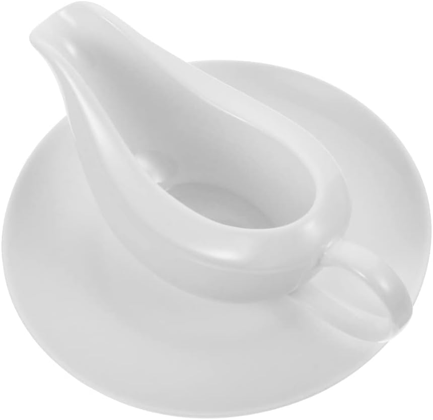 TOMYEUS Gravy Boat Ceramic Gravy Boat Porcelain Saucier Sauce Tray Seasoning Holder Sauce Jug
