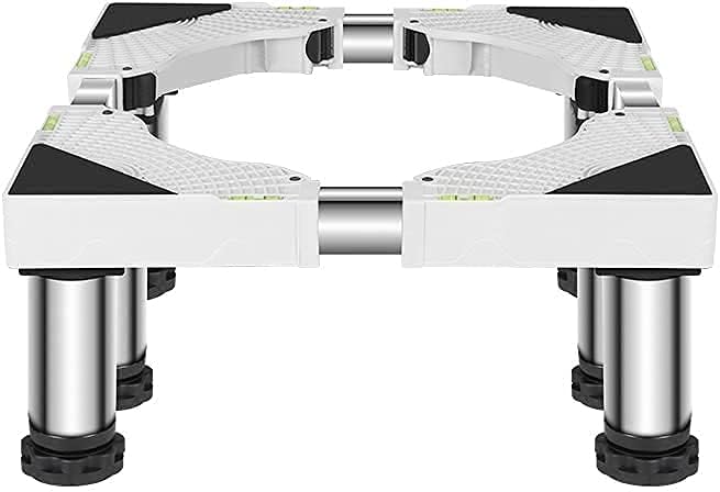 Multi-Functional Adjustable Base with 8/12 Strong Feet Washing Machine Universal High Rack Length/Width 42-66cm Tumble Dryers Base Stand Refrigerator Holder Bracket - 400kg (8