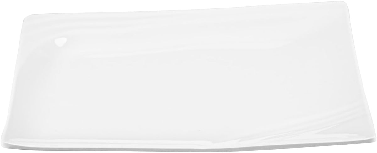 Restaurantware Voga 8 x 8 Inch Serving Plates 10 Square Pasta Plates - Premium Top-Rack DIshwashable White Melamine Serving Platters Serve Appetizers Or Desserts For All Occasions