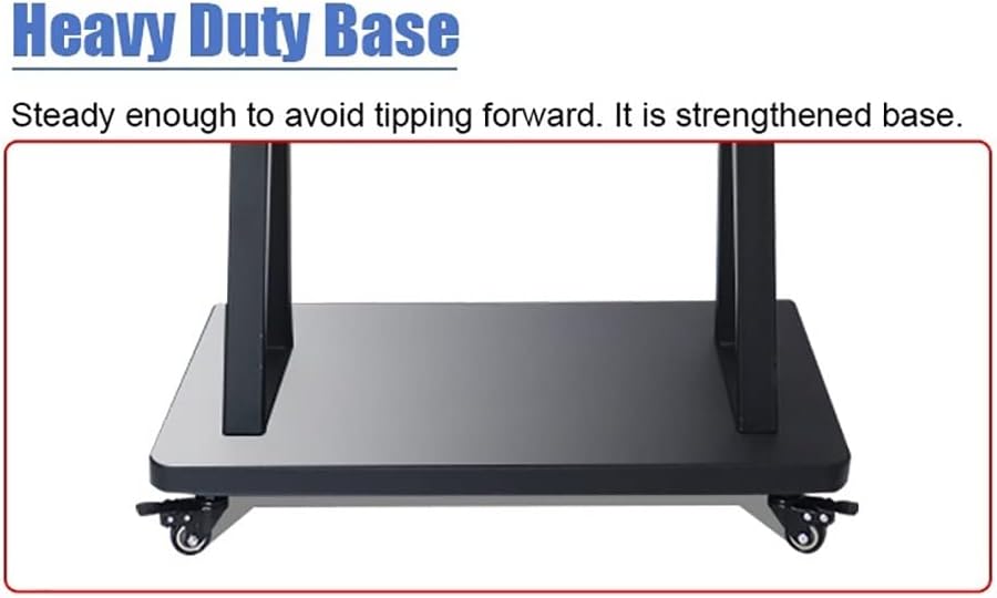 Mobile Universal TV Cart Floor Stand Tall, Heavy Duty Black Rolling TV Cart with Storage Shelf & Wheels for 42 50 55 65 70 75 Inch TV Beautiful Scenery