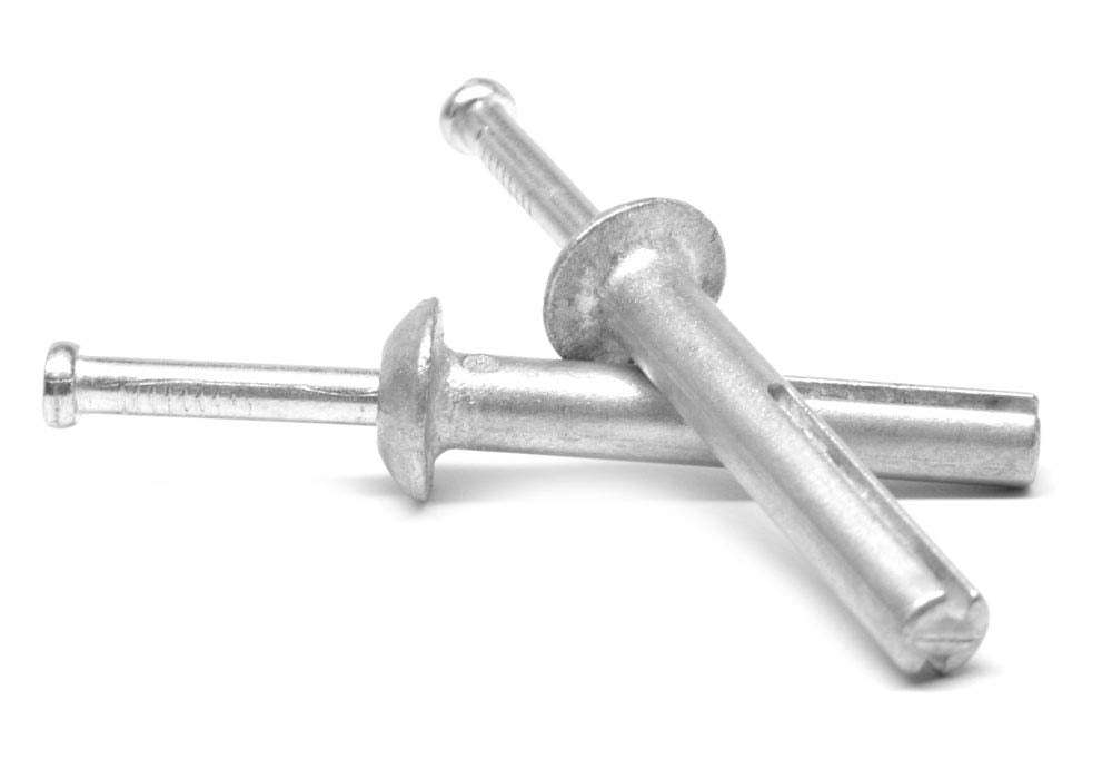 1/4' x 1 1/2' Hammer Drive Anchor Mushroom Head with Zinc Plated Steel Nail Zinc Alloy Pk 1000