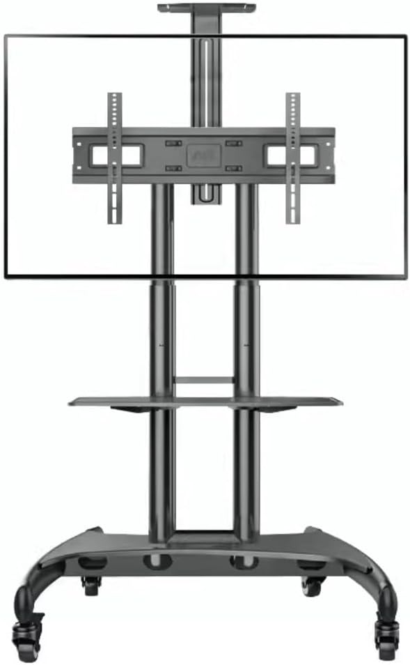 Free Standing Tv Stand Rolling TV Cart for 32-75 Inch Screens Holds Up to 100 Lbs, Height Adjustable Mobile TV Stand with Lockable Wheels Floor Standing Tv Stand (Black H