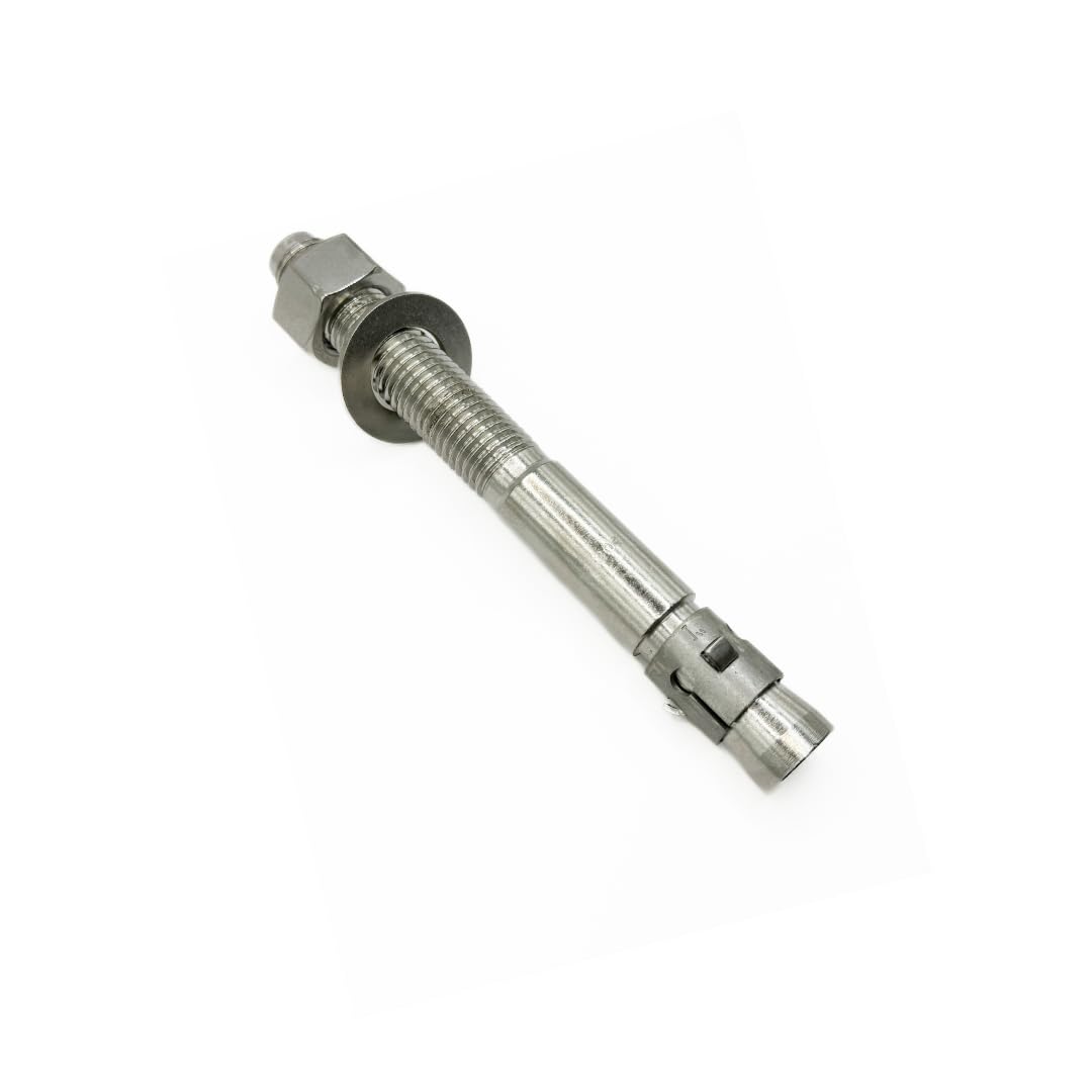 Mighty Fasteners Wedge Anchors – Heavy-Duty 304 Stainless Steel Expansion Bolts for Concrete & Masonry, Rust-Resistant & Durable - 1' X 9' - 10 Pack