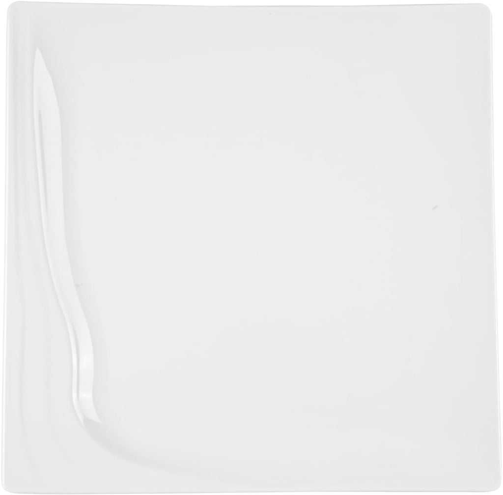 Restaurantware Voga 12 x 12 Inch Serving Plates 10 Square Pasta Plates - Premium Top-Rack DIshwashable White Melamine Serving Platters Serve Appetizers Or Desserts For All Occasions