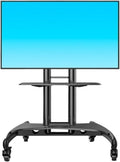 Free Standing Tv Stand Rolling Mobile TV Stand with Wheels for 32 to 75 Inch LCD LED Flat Screen TVs TV Floor Stand Height Adjustable Floor Standing Tv Stand