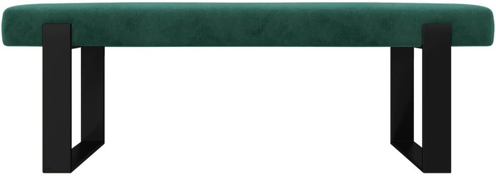 VANT Upholstered Bed Bench - Velvet Emerald Green - Matte Black - Contemporary Modern, Bedroom Bench Seat, Hallway, or Entryway