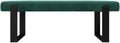 VANT Upholstered Bed Bench - Velvet Emerald Green - Matte Black - Contemporary Modern, Bedroom Bench Seat, Hallway, or Entryway