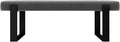 VANT Upholstered Bed Bench - Velvet Smoke Grey - Matte Black - Contemporary Modern, Bedroom Bench Seat, Hallway, or Entryway