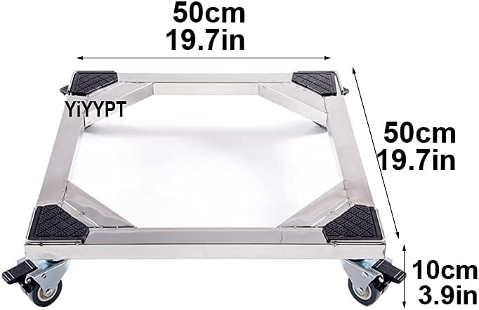 Adjustable Washing Machine Base Heavy Duty Dryer Machine Appliance Rollers Base 4 Wheels Washing Machine Stand Dryer & Fridge Furniture Carrier Universal Trolley for Refrigera