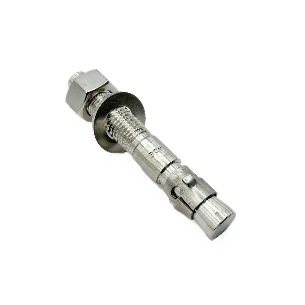 Mighty Fasteners Wedge Anchors – Heavy-Duty 304 Stainless Steel Expansion Bolts for Concrete & Masonry, Rust-Resistant & Durable - 7/8' X 6' - 10 Pack