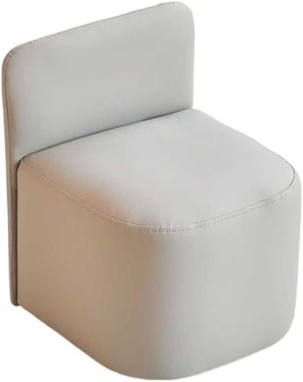 Versatile Stylish Ottoman Stool Chair, Comfortable Vanity Bench with Back rt, Low Footstool for Living Room & Entryway, Small Space Seating Solution (Grey)