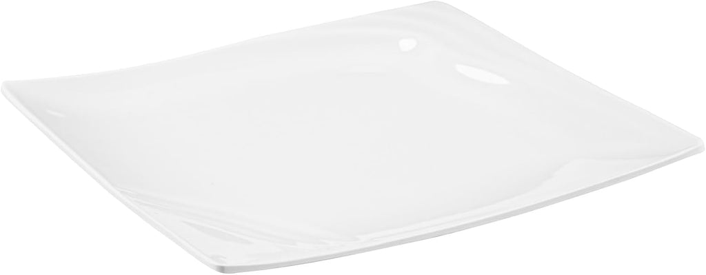 Restaurantware Voga 10 x 10 Inch Serving Plates 10 Square Pasta Plates - Premium Top-Rack DIshwashable White Melamine Serving Platters Serve Appetizers Or Desserts For All Occasions