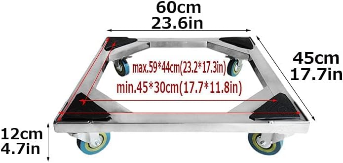 Mobile Roller Base with Lockable Wheels Washing Machine Stand Fridge Stand 42-60cm can choose Universal Dryer/Refrigerator Pedestal Prevent Scratch Dent Moisture Proof ( )
