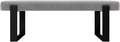VANT Upholstered Bed Bench - Velvet Platinum Grey - Matte Black - Contemporary Modern, Bedroom Bench Seat, Hallway, or Entryway