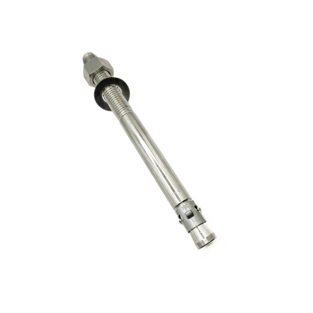 Mighty Fasteners Wedge Anchors – Heavy-Duty 304 Stainless Steel Expansion Bolts for Concrete & Masonry, Rust-Resistant & Durable - 1' X 12' - 5 Pack