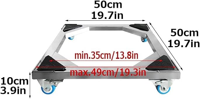 Adjustable Washing Machine Base Heavy Duty Washing Machine Base with Wheels Universal Mobile Base Fridge Stand Locking Swivel Wheels Dryer Stent Appliance Stand
