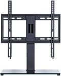 Universal TV Stand for 32-60 Inch TVs, Adjustable Height Swivel 90°, Tempered Glass Base, Holds Up to 35kg, TV Tabletop Pedestal TV Bracket Mount