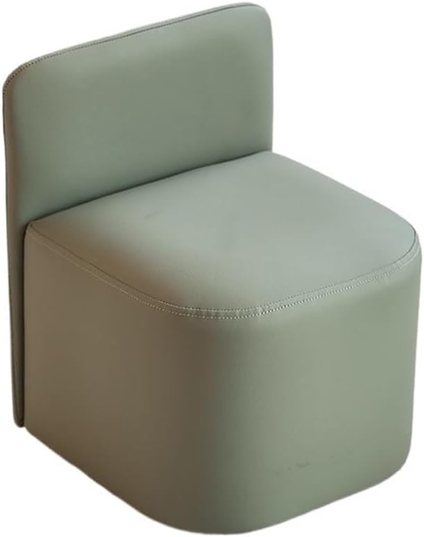 Versatile Stylish Ottoman Stool Chair, Comfortable Vanity Bench with Back rt, Low Footstool for Living Room & Entryway, Small Space Seating Solution (Green)