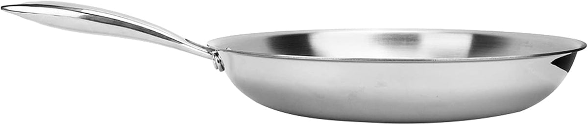 30 x 5cm Stainless Steel Fry Pan 3 Layers Induction Steak Kitchen tensils Composite Bottom Arc Long Handle Stainless Steel pan(