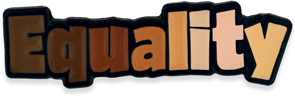 PinMart Equality Lapel Pin – Black Die Plated Enamel Lapel Pin for BLM Advocates – Raise Awareness and Fight for Equality – Badge for Clothing, Bags, and Lanyards