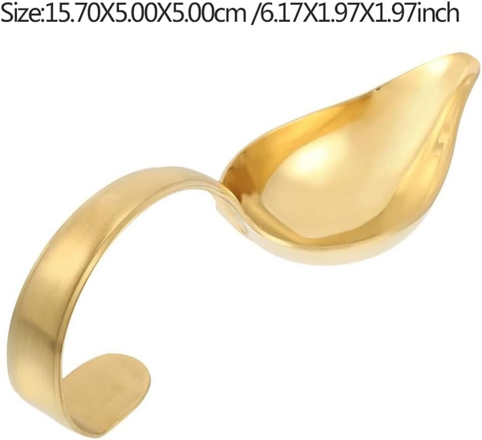 Gravy Boat Thickened Small Soup Ladle Saucier Spoons Stainless Steel Sauce Drizzle Spoon With Spout Sauce Jug
