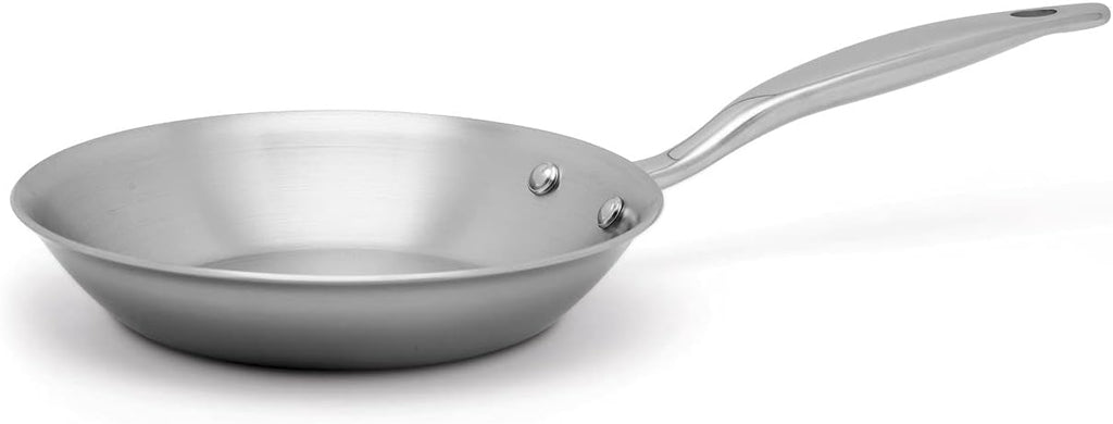 Heritage Steel 8.5 Inch Fry Pan | Made In USA | Titanium Series | 316Ti Skillet with Stay Cool Handle | Fully Clad Stainless Steel Pan with 5-Ply Construction | Induction Ready & Non Toxic