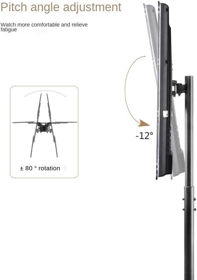 Free Standing Tv Stand Universal TV Stand On Wheels for 17 to 50 Inch Monitor Adjustable Height Floor Display Stand Floor Standing Tv Stand