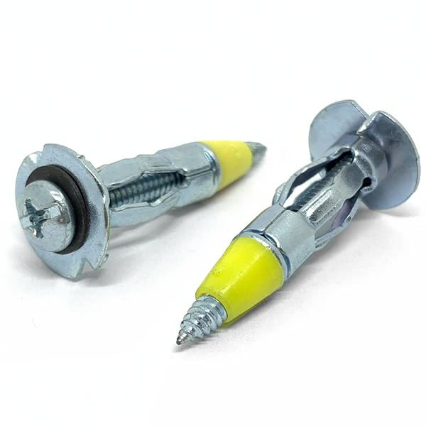 (2000 Pieces) 1/8' XS x1' Hollow Wall Drywall Anchor Drive Point Steel Zinc Clear