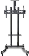 Tv Stands Universal On Wheels for 32-65 Inch Flat Screens, Rolling Mobile Tv Floor Stand with Swivel Height Adjustable Mount Bracket, Black Beautiful Scenery