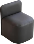 Versatile Stylish Ottoman Stool Chair, Comfortable Vanity Bench with Back rt, Low Footstool for Living Room & Entryway, Small Space Seating Solution (Black)