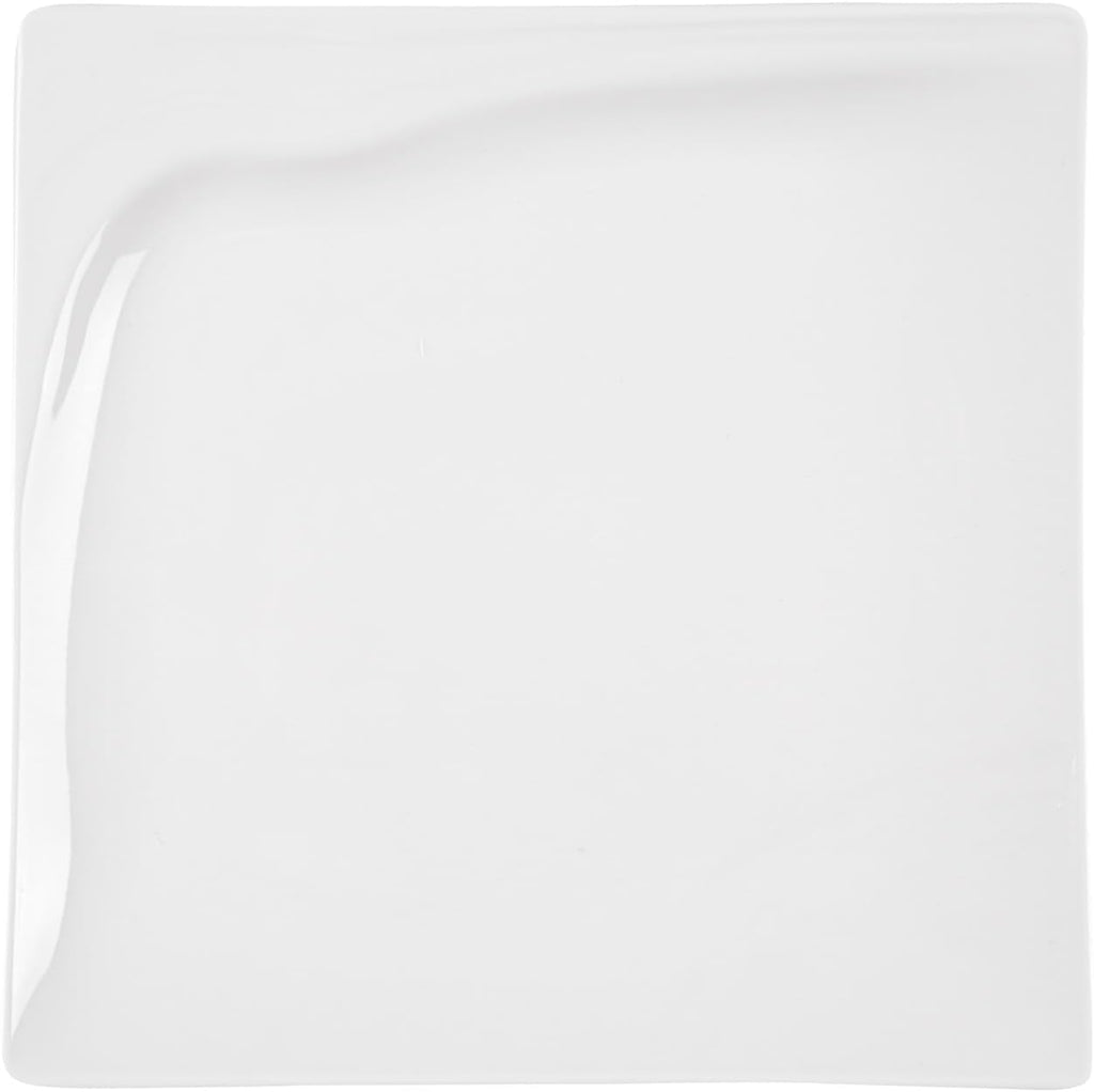 Restaurantware Voga 10 x 10 Inch Serving Plates 10 Square Pasta Plates - Premium Top-Rack DIshwashable White Melamine Serving Platters Serve Appetizers Or Desserts For All Occasions