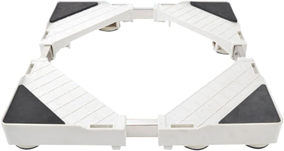 Washing Machine Stand Anti-Rust Universal Base Fridge Stand Adjustable Width 45-72cm Length 50-77cm Holder Bracket for Refrigerator Dryer Height 5.5cm Anti-Vibration Mat ()