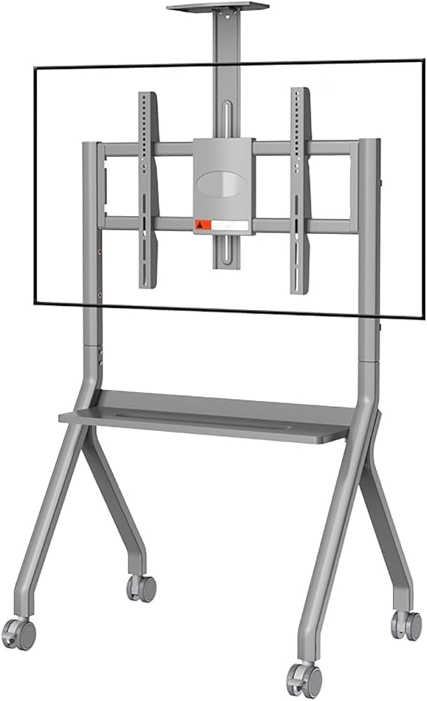 Adjustable Floor Stand for Interactive Whiteboards and TVs, Mobile Base with Locking Wheels, Ideal for Office, Classroom, and Home Use