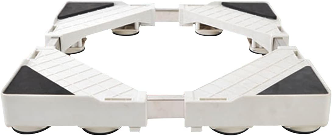 Washing Machine Stand Anti-Rust Universal Base Fridge Stand Adjustable Width 45-72cm Length 50-77cm Holder Bracket for Refrigerator Dryer Height 5.5cm Anti-Vibration Mat ()