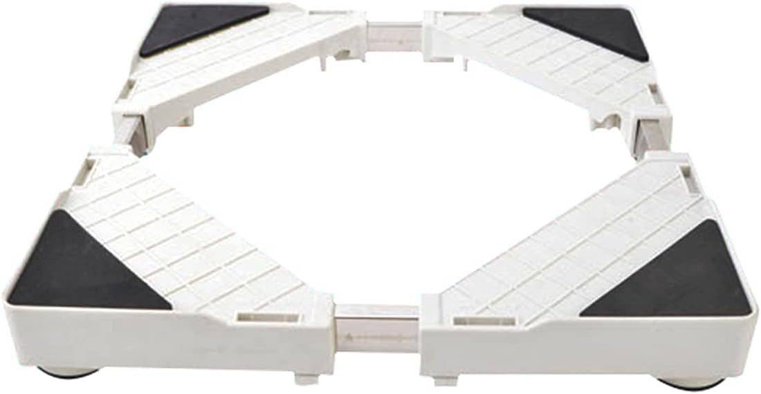 Washing Machine Stand Anti-Rust Universal Base Fridge Stand Adjustable Width 45-72cm Length 50-77cm Holder Bracket for Refrigerator Dryer Height 5.5cm Anti-Vibration Mat ()