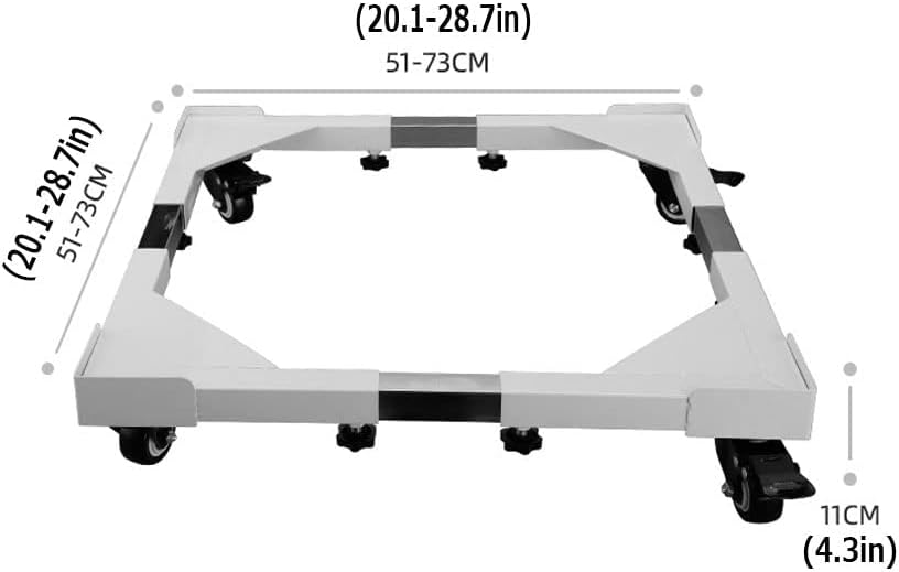 Adjustable Washing Machine Base Washing Machine Stand Base Universal Dolly Dryer/Adjustable 20'-28' Washing Machine Stand with 4 Swivel Wheels Movable Fridge Stand for dishwas