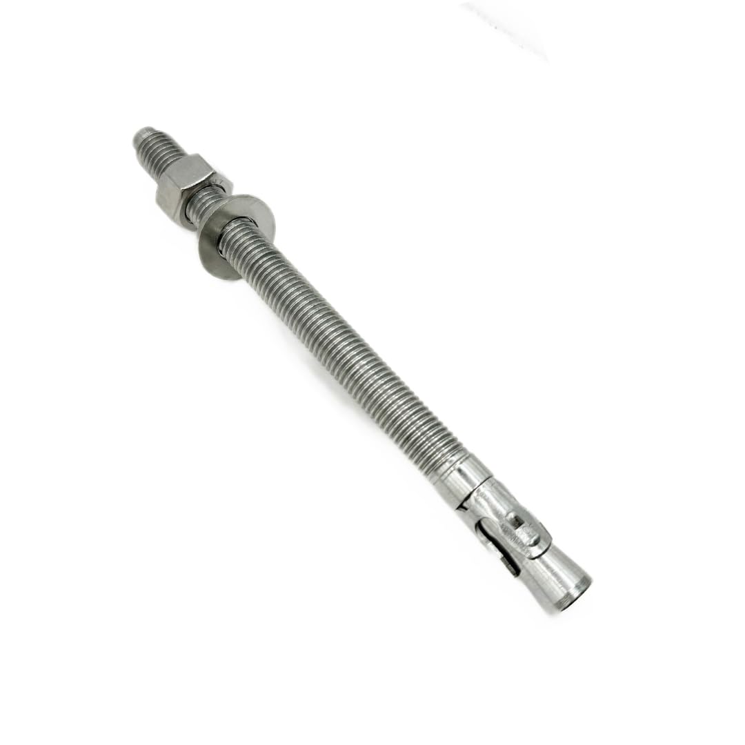 Mighty Fasteners Wedge Anchors – Heavy-Duty 304 Stainless Steel Expansion Bolts for Concrete & Masonry, Rust-Resistant & Durable - 3/4' X 10' - 10 Pack
