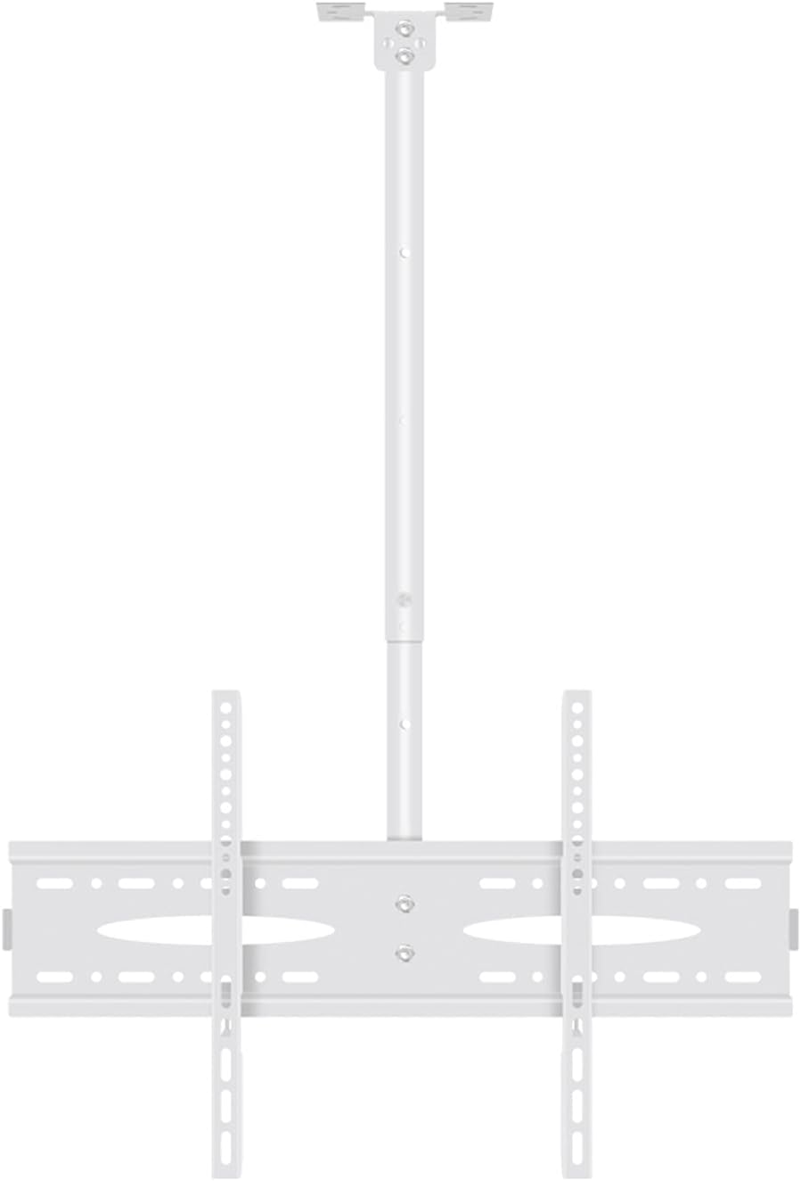 Universal TV Stand TV Stand Base White TV Hanger 40'-60' TV Ceiling Mount Tilt RotationBracket Height-Adjustable TV Ceiling Mount, Max 600x400mm and Holds Up to 110lbs Tv Stand Mo,White-1 meter