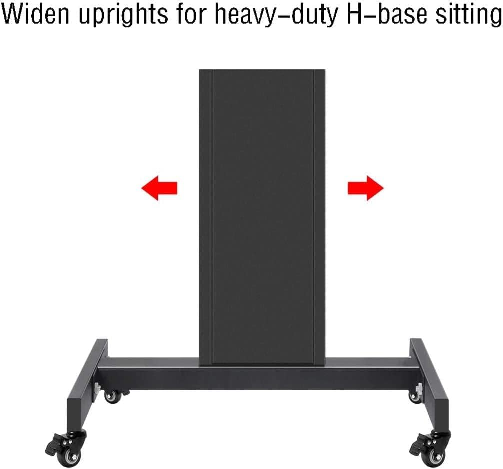 Universal TV Mobile Stand with Tilting Feature for Stage Conference Room Floor Mounted Cart with 90 Degree Elevation Adjustment TV Mount Stand