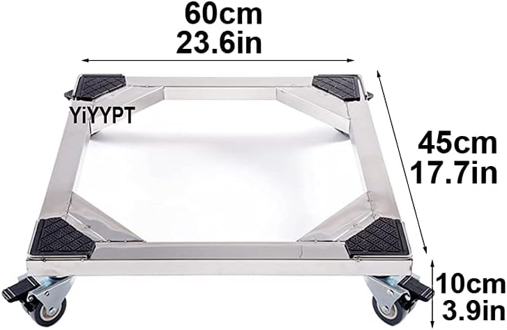 Heavy Duty Dryer Machine Appliance Rollers Base 4 Wheels Pedestal Washing Machine Stand Dryer & Fridge Furniture Carrier Universal Trolley for Refrigerator, Wine Cooler ()