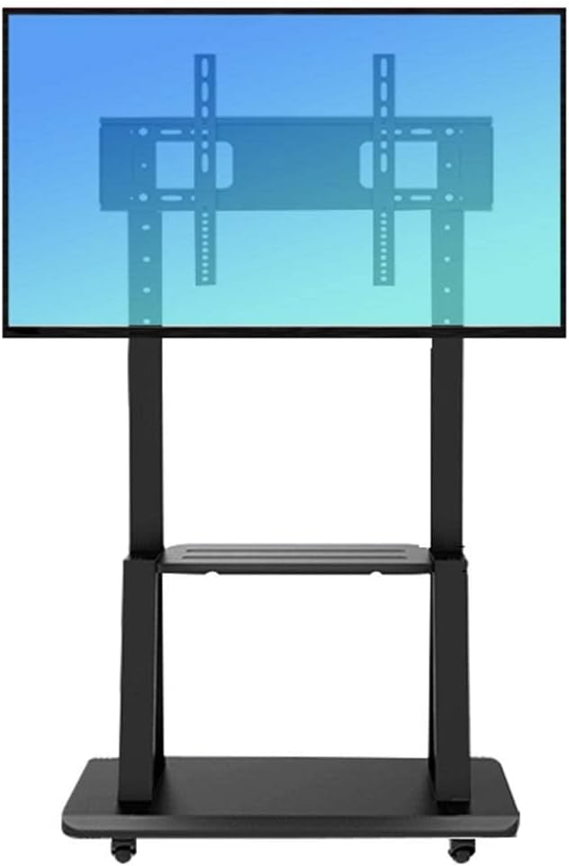 TV Stand Rolling 32 to 75 Inch Universal TV Cart with Wheels, TV Floor Stand with Tray Shelf, Height Adjustable Trolley, Max Load 120 Kg Beautiful Scenery
