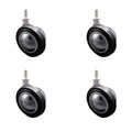 2-1/4 Inch Swivel Metal with Soft Rubber Tread Ball Caster Wheels for Furniture - Bright Chrome Finish Stem Casters with 5/16 Inch - 18 TPI x 1/2 Inch Threaded Stem - Set of 4 - Service Caster Brand