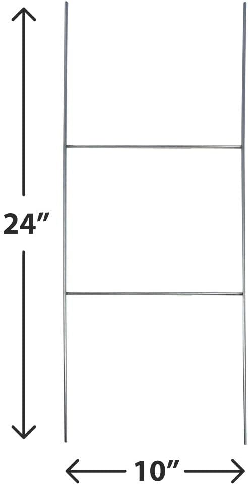 Durable Blank Corrugated White Yard Sign Kit Includes 50 Large 18x24 Signs and Strong 10x24 Galvanized Steel Double H Yard Stakes - Pack of 50 18x24 Signs with Yard Stakes