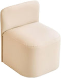Versatile Stylish Ottoman Stool Chair, Comfortable Vanity Bench with Back rt, Low Footstool for Living Room & Entryway, Small Space Seating Solution (White)