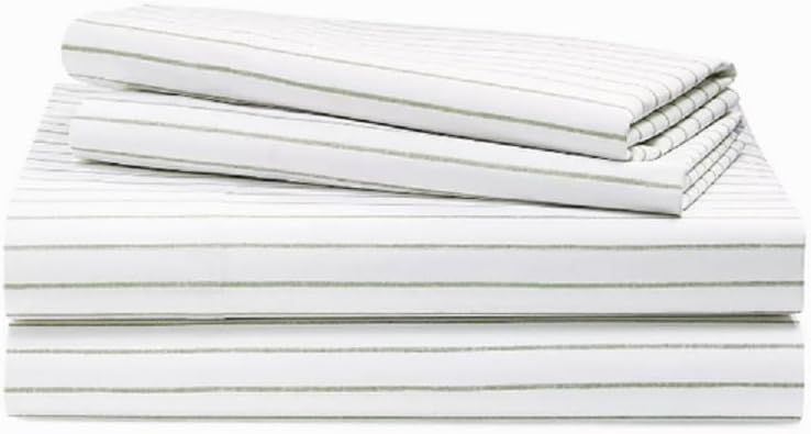 Lauren Ralph Lauren Spencer Queen Sheet Set White Sage Green Striped