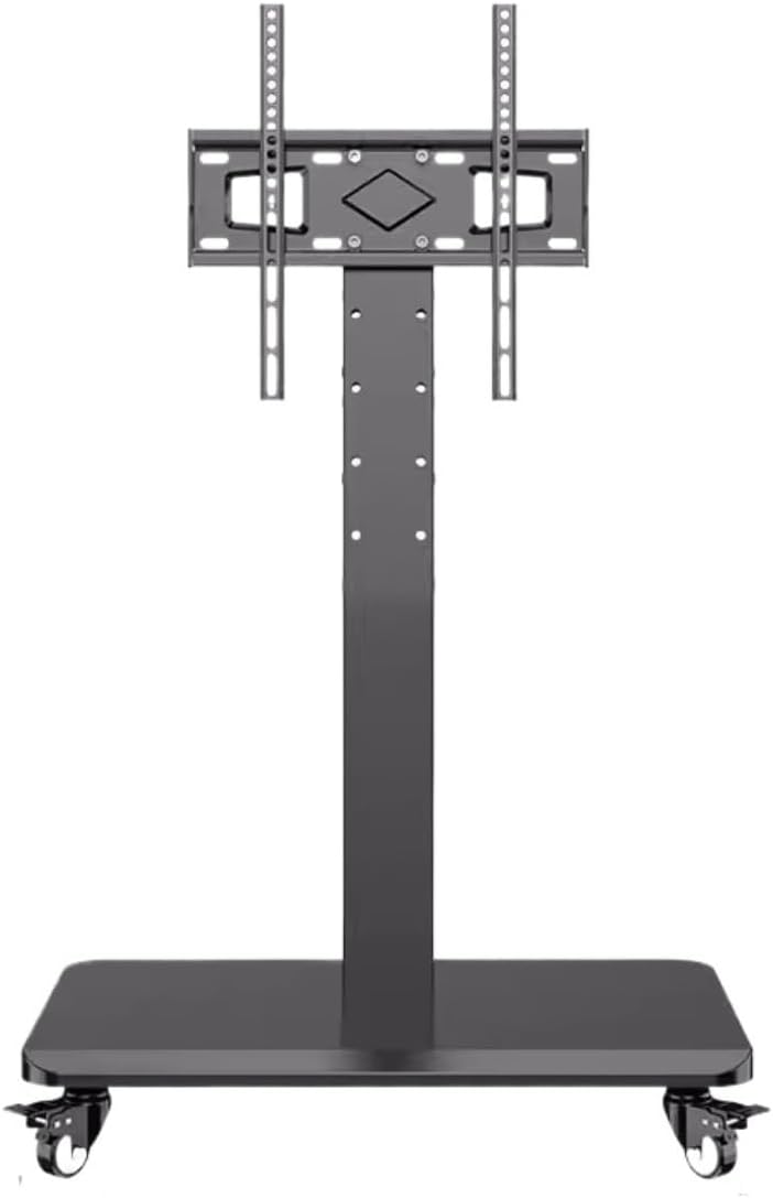 Free Standing Tv Stand Floor TV Stand with Wheels Mobile TV Cart for Most 32 to 60 Inch TVs, Height Adjustable TV Stand Floor Standing Tv Stand (Black 70 * 140cm)