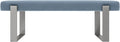 VANT Upholstered Bed Bench - Micro Suede Ocean Blue - Brushed Nickel - Contemporary Modern, Bedroom Bench Seat, Hallway, or Entryway